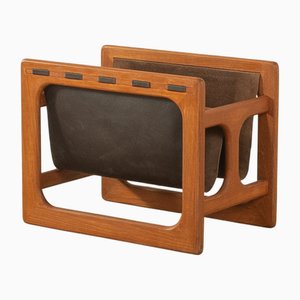 Leather Magazine Holder from Salin Möbler, 1970s