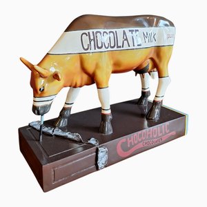 Resin Cow Parade Chocolate Milk Sculpture, USA, 2000s