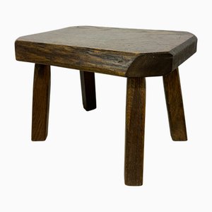 Table d'Appoint Brutaliste en Bois, 1970s
