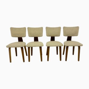 Dutch Plywood Dining Chairs by Cor Alons, 1960s, Set of 4