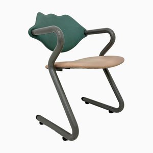 Fauteuil Postmoderne en Cuir, 1980s