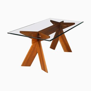 Italian La Piana Dining Table attributed to Alfredo Simonit and Del Piero for Bross, 1982