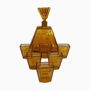 Art Deco Karaffe und Gläser, 7 . Set