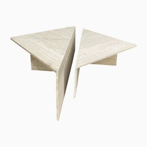 Travertine Nesting Coffee Tables from Roche Bobois, 1980s, Set of 2