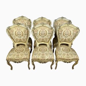 20th Century Louis XV Baroque Venetian Chairs in Lacquered Wood