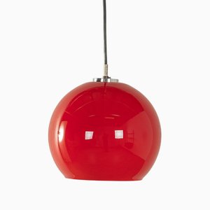 Plafonnier Rond en Verre, 1970s