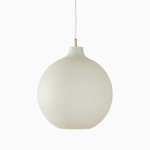Round Pendant Lamp in Frosted Glass, 1960s