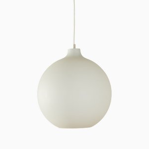 Round Pendant Lamp in Frosted Glass, 1960s