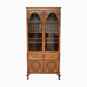 Antique Burr Walnut Bookcase, 1920