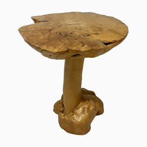 Swedish Handmade Burl Wood Side Table, 1980s