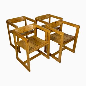 Sedie da pranzo vintage modello 313 in pino di Edvin Helseth per Stange Bruk, anni '60, set di 4