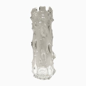 Transparent Mugnoni Murano Glass Vase attributed to Ercole Barovier, Italy, 1940s