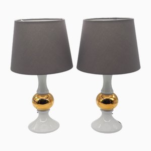 Glass Table Lamps by Uno & Östen Kristiansson for Luxus, Sweden, 1970s, Set of 2
