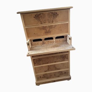 Empire Style Chest of Drawers in Natural Burl Wood and Ash by Simoeng