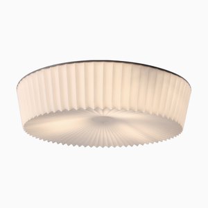 Weiße Plissee Deckenlampe aus Kunststoff von Erco, 1960er