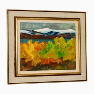 Kjell Leander Engström, Autumn Glow, 1950s, Oil on Canvas, Framed