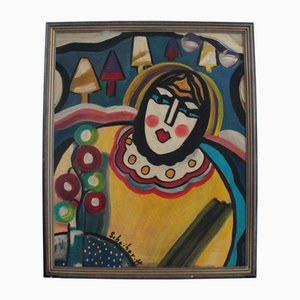 Después de Scheiber, Bodegón cubista, pintura al óleo, años 60