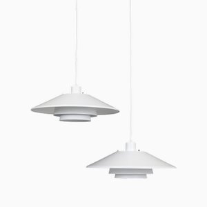 Danish Super-Light Hanging Lamps, 1970s, Set of 2