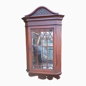 Placard d'Angle Vintage en Bois avec Miroir