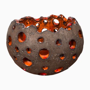 Portacandele Mid-Century moderno da studio in ceramica attribuito a Inge Hjorth, Danimarca, anni '60