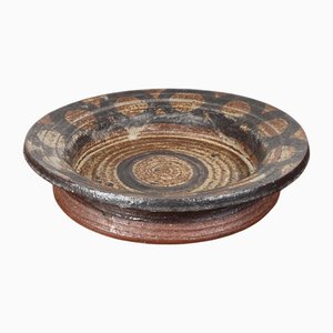 Große Dänische Mid-Century Studio Keramik Schale von Lisbeth Sallingboe für Jelling Keramik, 1960er