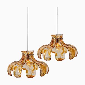 Lámpara colgante de cristal de Murano de Mazzega, Italia, años 70