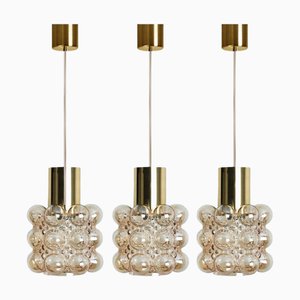 Amber Glass Pendant attributed to Helena Tynell for Glashütte Limburg, 1960s