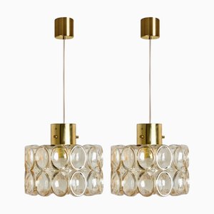 Amber Glass Pendant attributed to Helena Tynell for Glashütte Limburg, 1970s