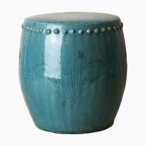 Vintage Emerald Green Ceramic Glazed Asian Garden Stool - No 4