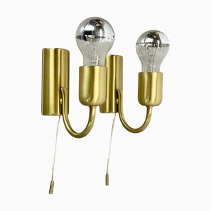 Minimalistische Wandlampen aus Messing, Italien, 1970er, 2er Set