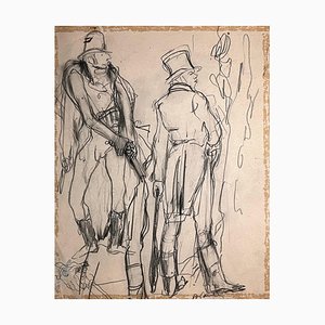 Benjamin Ii Vautier, Duel Between Gentlemen, Graphite on Paper