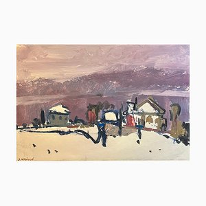 Jean Krille, Paesaggio 132, Olio su masonite