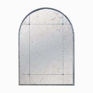 Window Pane Silver Distressed Iron Look Mirror from Pescetta