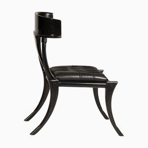 Black Leather Seat and Walnut Chair from Pescetta