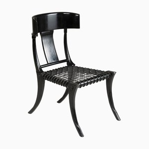 Black Woven Leather Seat and Walnut Chair from Pescetta