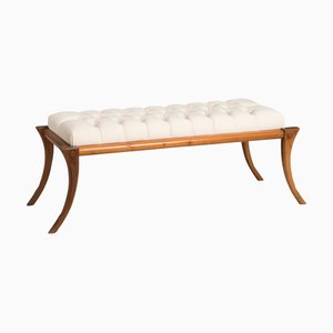 Walnut and Leather Bench from Pescetta