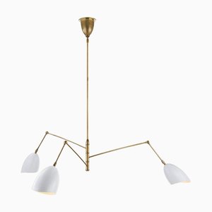 Sommerard Triple-Arm Chandelier in Hand-Rubbed Brass from Visual Comfort