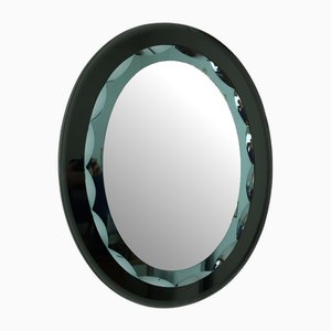 Miroir Ovale à Trois Niveaux dans le style de Cristal Art, Italie, 1960s