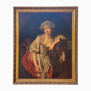 Mr. Lecathelinais, The Milkmaid, Oil on Canvas, Framed