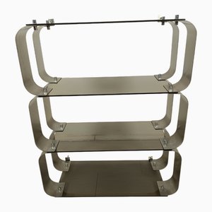 Stainless Steel Design Shelf by Donald Singer, 1970s