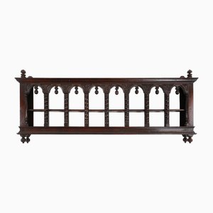 16th Century Gothic Hand Carved Wall Mount Rack