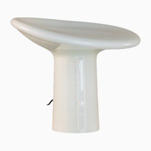 White Glass Table Lamp from Vistosi, 1970s
