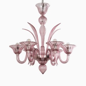 Handgefertigter Amethyst Murano Glas Kronleuchter, Italien, 1980er