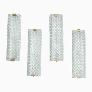 Murano Glas Wandlampen von Venini, 4 . Set