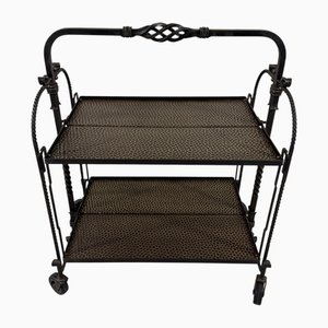 Brutalist Wrought Iron Folding Serving Trolley, 1960s