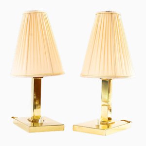 Art Deco Table Lamps with Fabric Shades, Vienna, 1920s