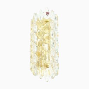 Lampada da parete in vetro e ottone di Carl Fagerlund per Orrefors, Svezia, anni '60