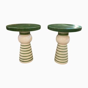 Ceramic Side Tables, 1980s, Set of 2