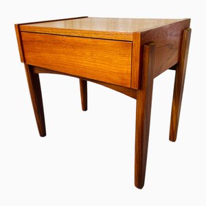 Mesita de noche escandinava Mid-Century de teca, años 60
