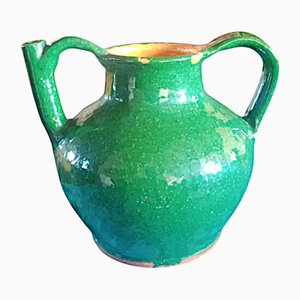 Brocca Orjol in ceramica smaltata verde di Dalbi, XIX secolo